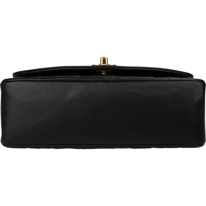 Chanel Quilted Lambskin Diana 24K Gold Diana Single Flap Crossbody Bag