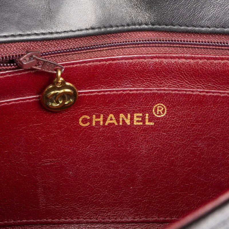 Chanel Quilted Lambskin Diana 24K Gold Diana Single Flap Crossbody Bag