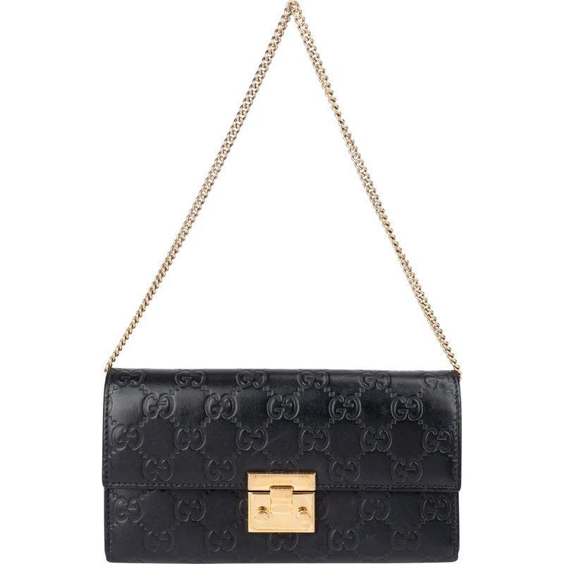 Gucci Guccissima Leather Wallet On Chain Shoulder Bag