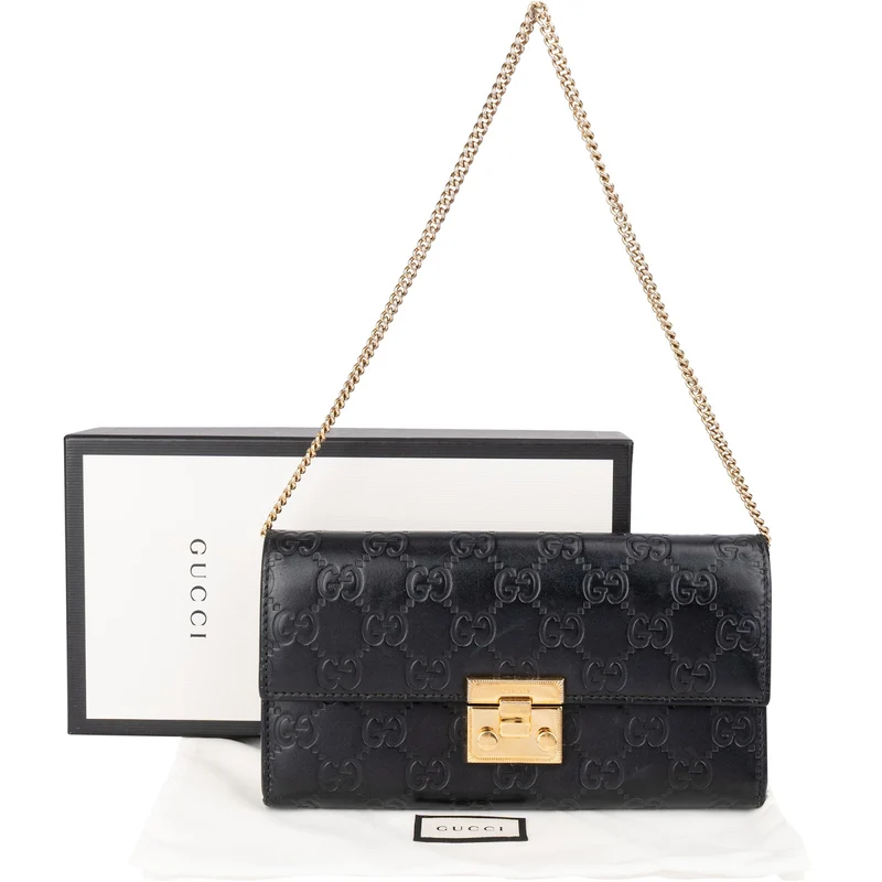 Gucci Guccissima Leather Wallet On Chain Shoulder Bag