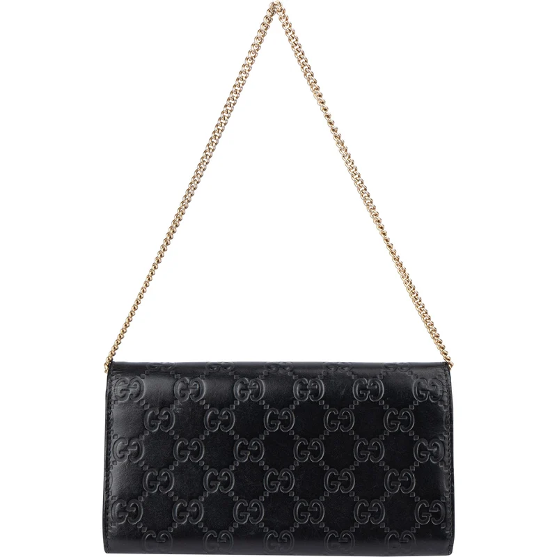Gucci Guccissima Leather Wallet On Chain Shoulder Bag