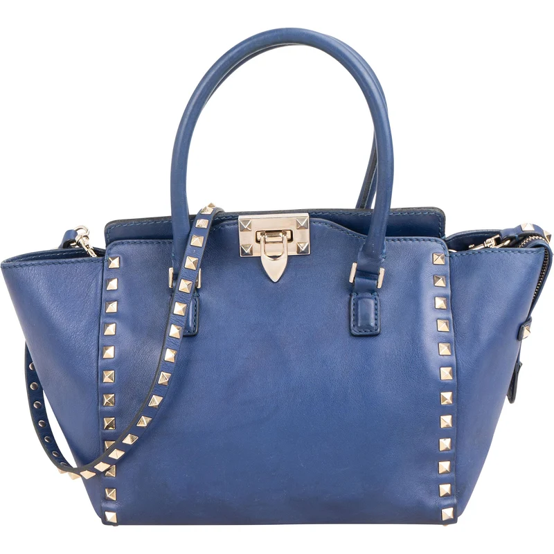 Valentino Garavani Blue Leather Small Rockstud Handbag