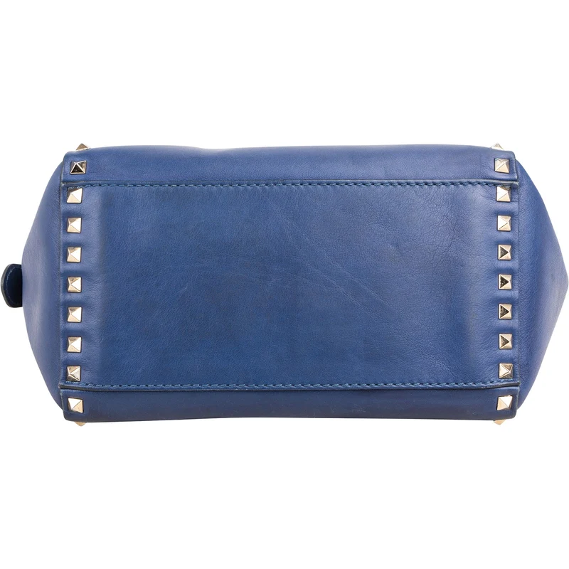 Valentino Garavani Blue Leather Small Rockstud Handbag
