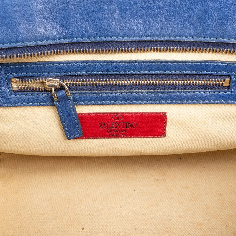 Valentino Garavani Blue Leather Small Rockstud Handbag