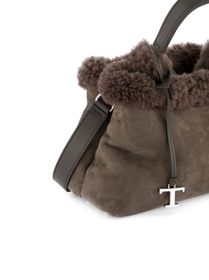 TOD'S Borsa In Suede E Shearling