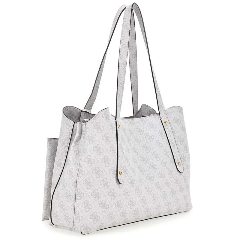 Guess Schultertasche Damen Eco Brenton Girlfriend Satchel Stone Logo HWESB839009 STL