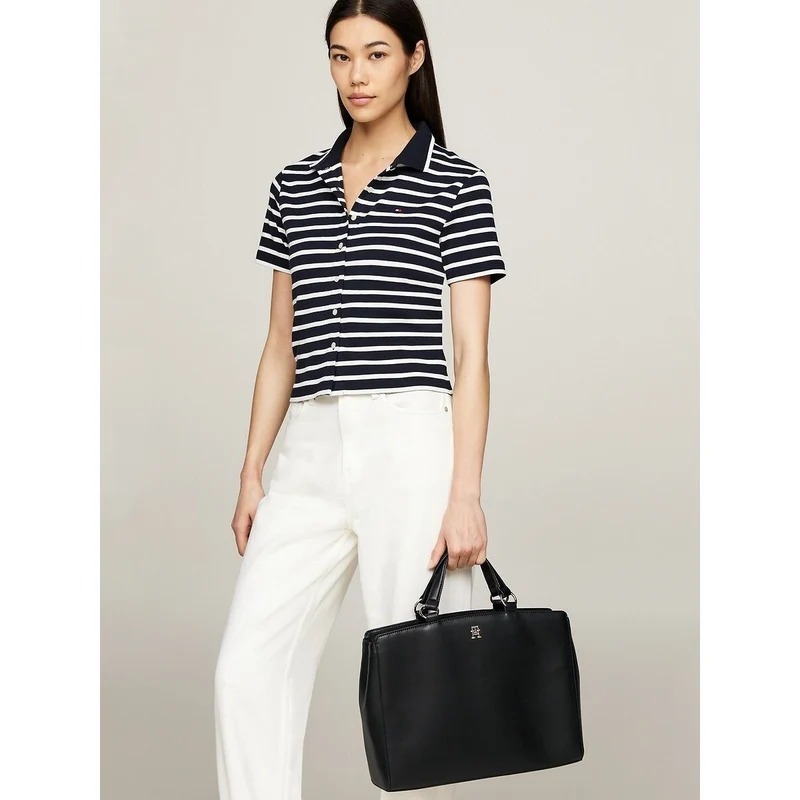 Tommy Hilfiger Schultertasche Damen BDS Schwarz AW0AW17020-BDS