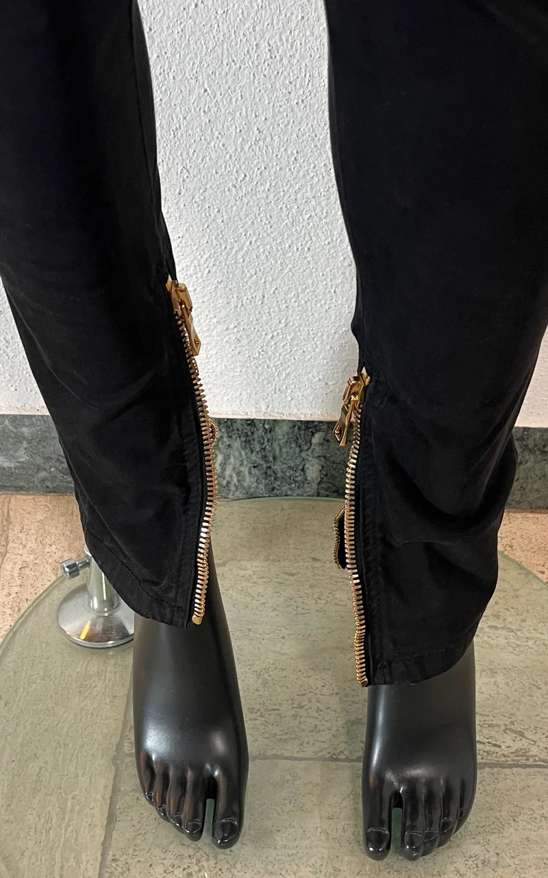 Vintage Balmain Biker Pants Black Denim