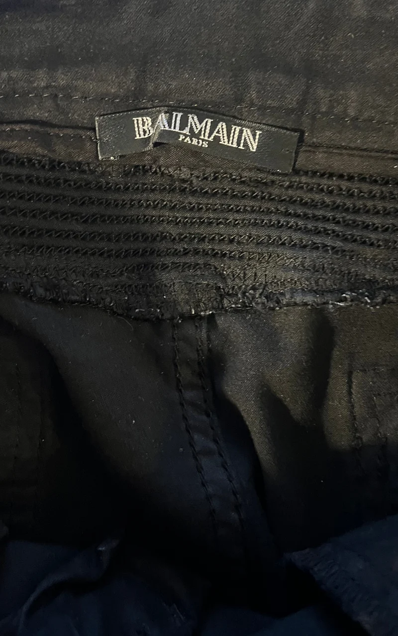 Vintage Balmain Biker Pants Black Denim