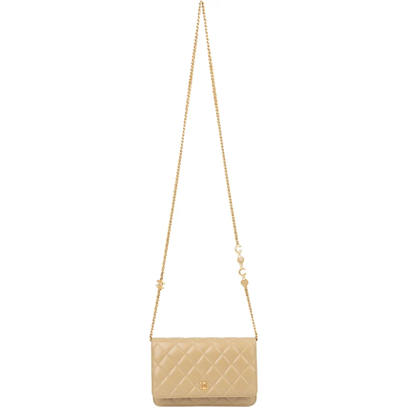 Chanel Quilted Lambskin Sweetheart CC Wallet On Chain Crossbody Bag