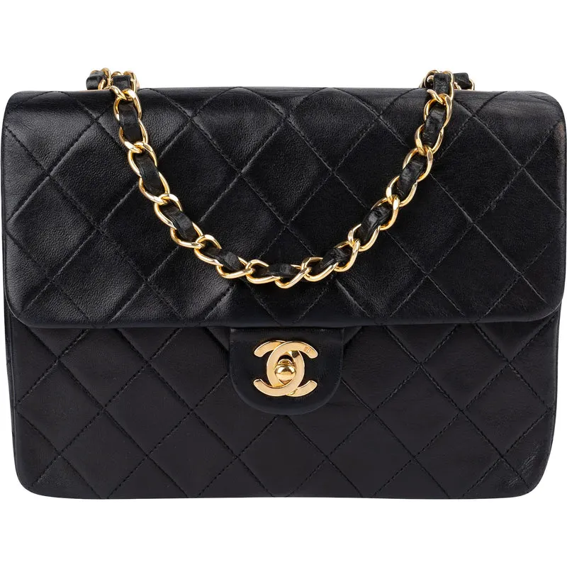 Chanel Quilted Lambskin 24K Gold Single Flap Crossbody Bag