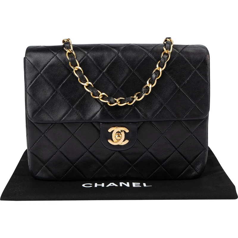 Chanel Quilted Lambskin 24K Gold Single Flap Crossbody Bag