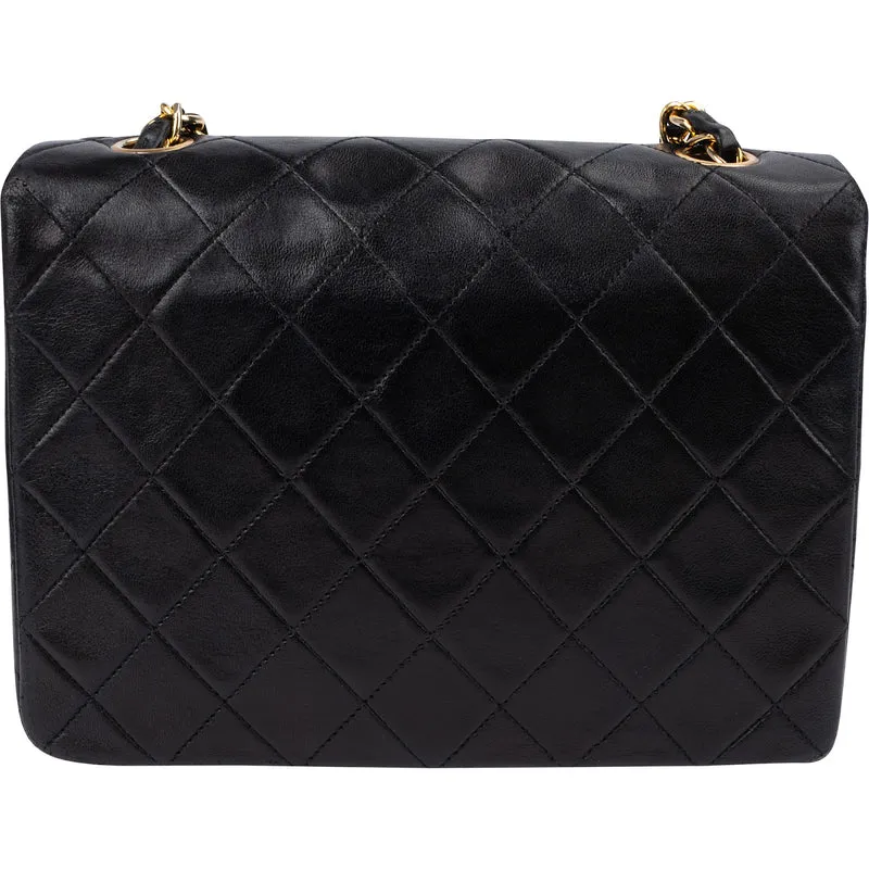 Chanel Quilted Lambskin 24K Gold Single Flap Crossbody Bag