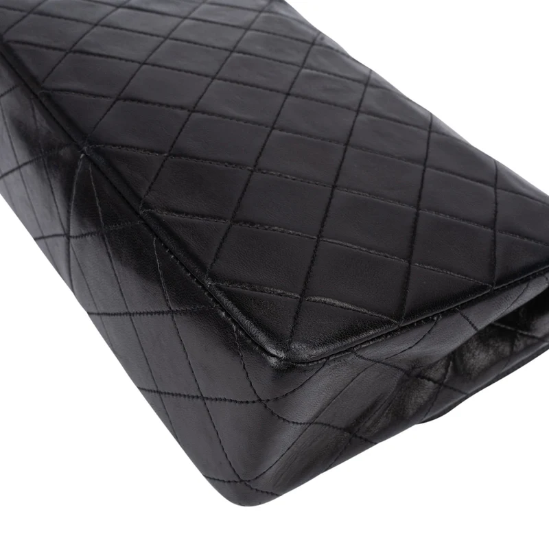 Chanel Quilted Lambskin 24K Gold Single Flap Crossbody Bag
