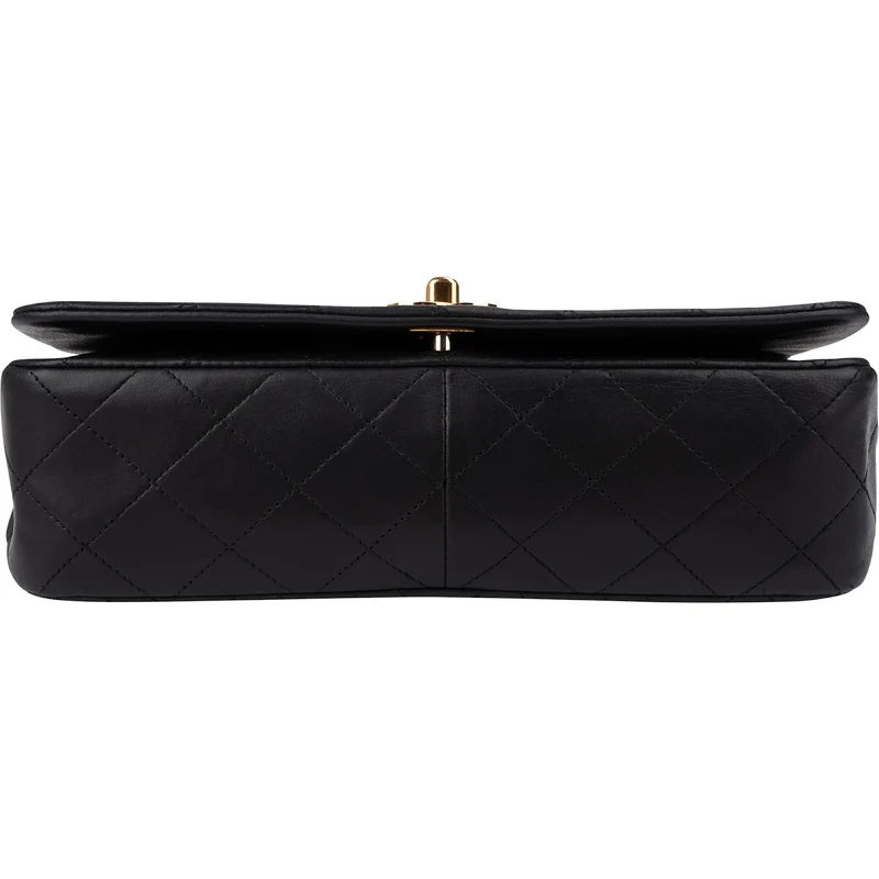 Chanel Quilted Lambskin 24K Gold Single Flap Crossbody Bag
