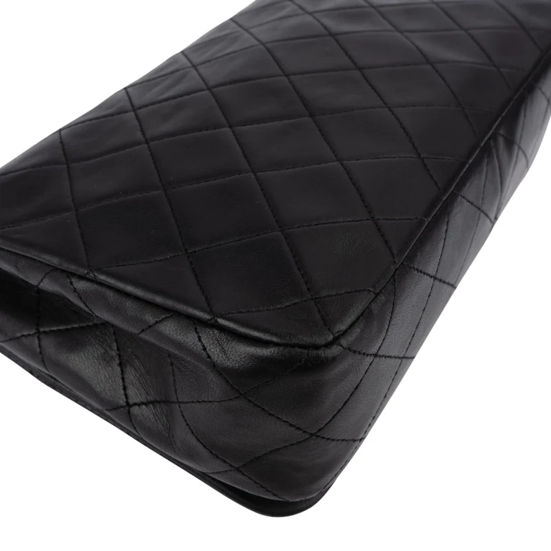Chanel Quilted Lambskin 24K Gold Single Flap Crossbody Bag