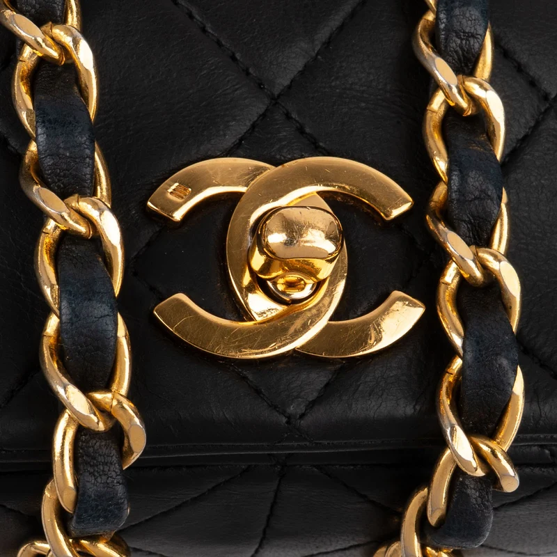 Chanel Quilted Lambskin 24K Gold Single Flap Crossbody Bag