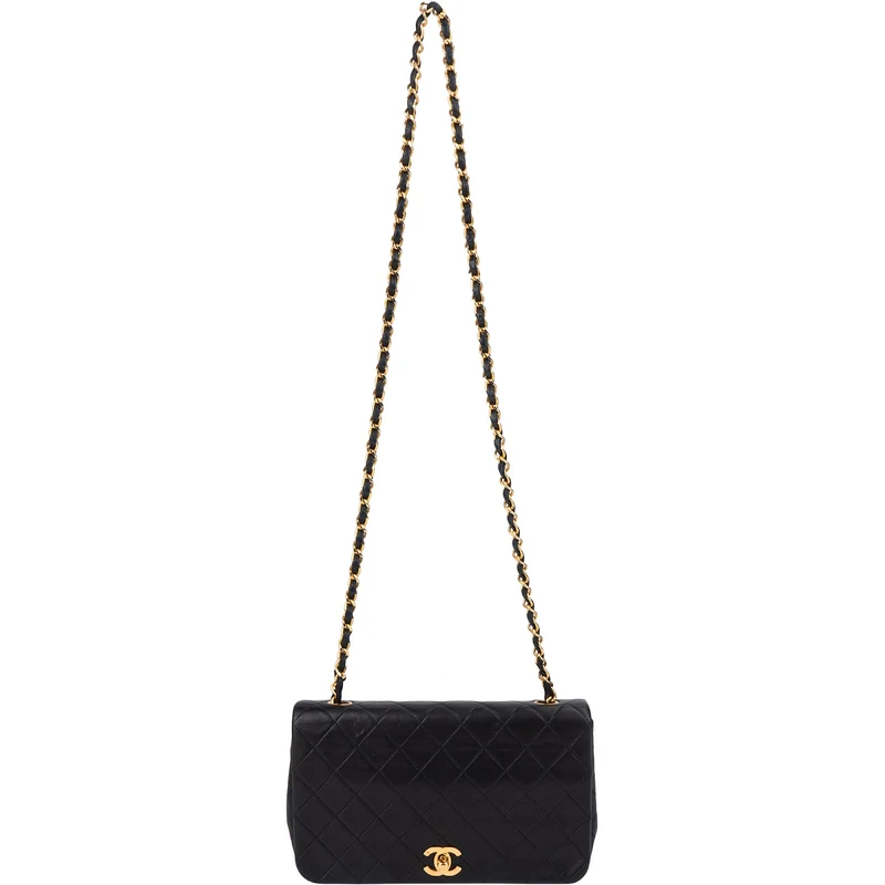 Chanel Quilted Lambskin 24K Gold Single Flap Crossbody Bag
