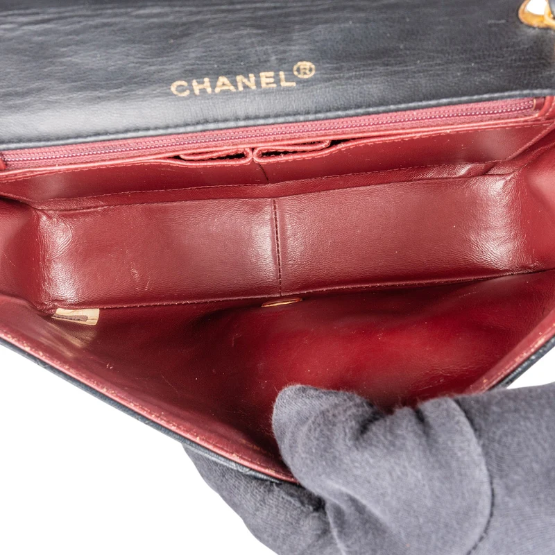 Chanel Quilted Lambskin 24K Gold Single Flap Crossbody Bag