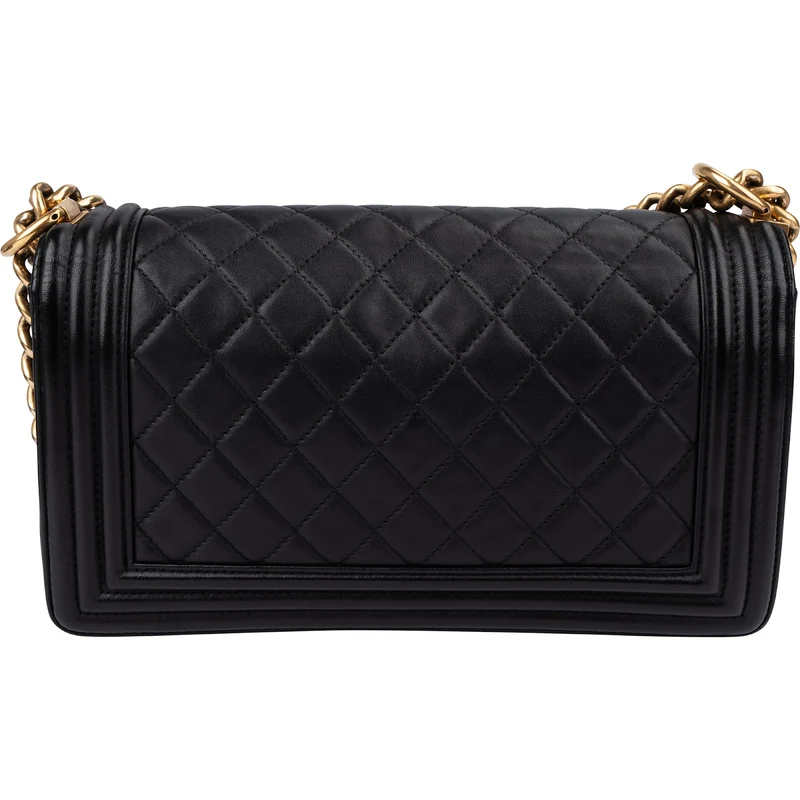 Chanel Quilted Lambskin Medium Boy Single Flap Crossbody Bag