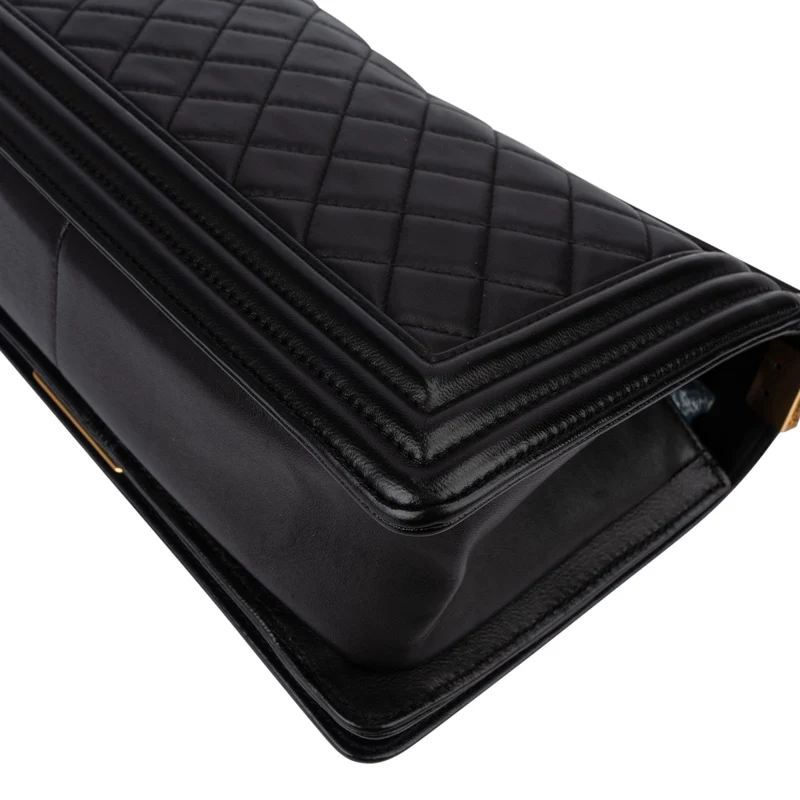 Chanel Quilted Lambskin Medium Boy Single Flap Crossbody Bag