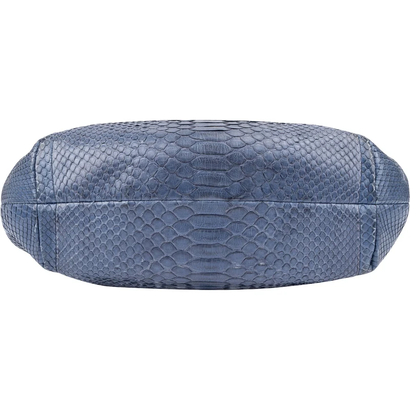 Chanel Bleu Python CC Shopping Tote Shoulder Bag