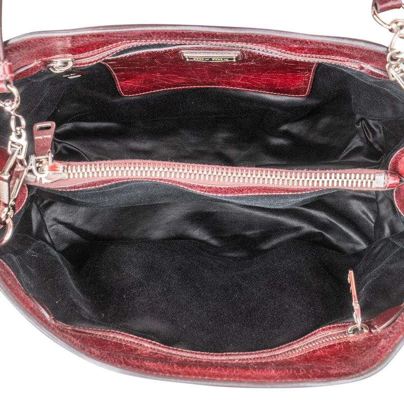 Miu Miu Vitello Lux Shine Leather Tote Buckle Handbag