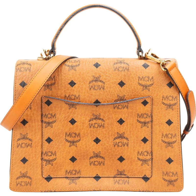 MCM Monogram Visetos Coated Canvas Patricia Satchel Handbag