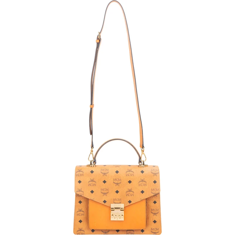 MCM Monogram Visetos Coated Canvas Patricia Satchel Handbag