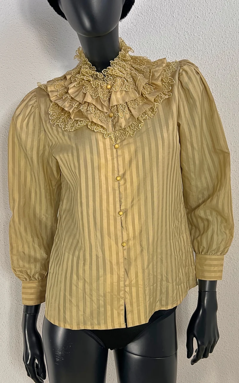 Vintage 80s Lace Collar Blouse
