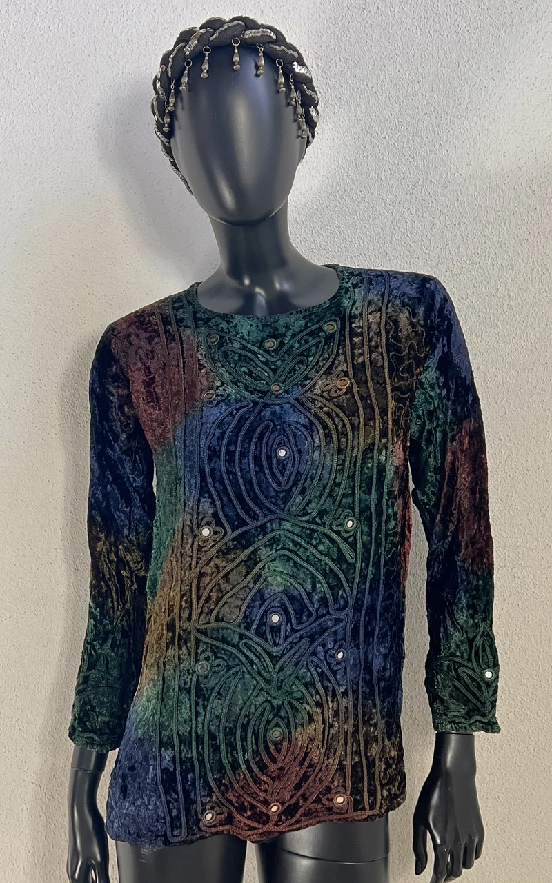 Vintage 90s Indian Velvet Shirt