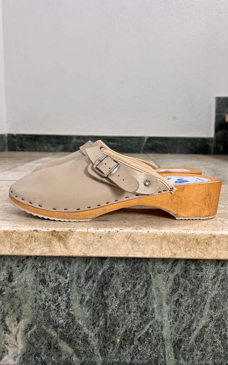 Vintage Creme 70s Clogs 41