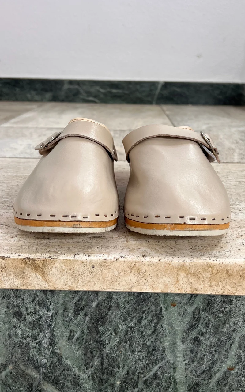 Vintage Creme 70s Clogs 41