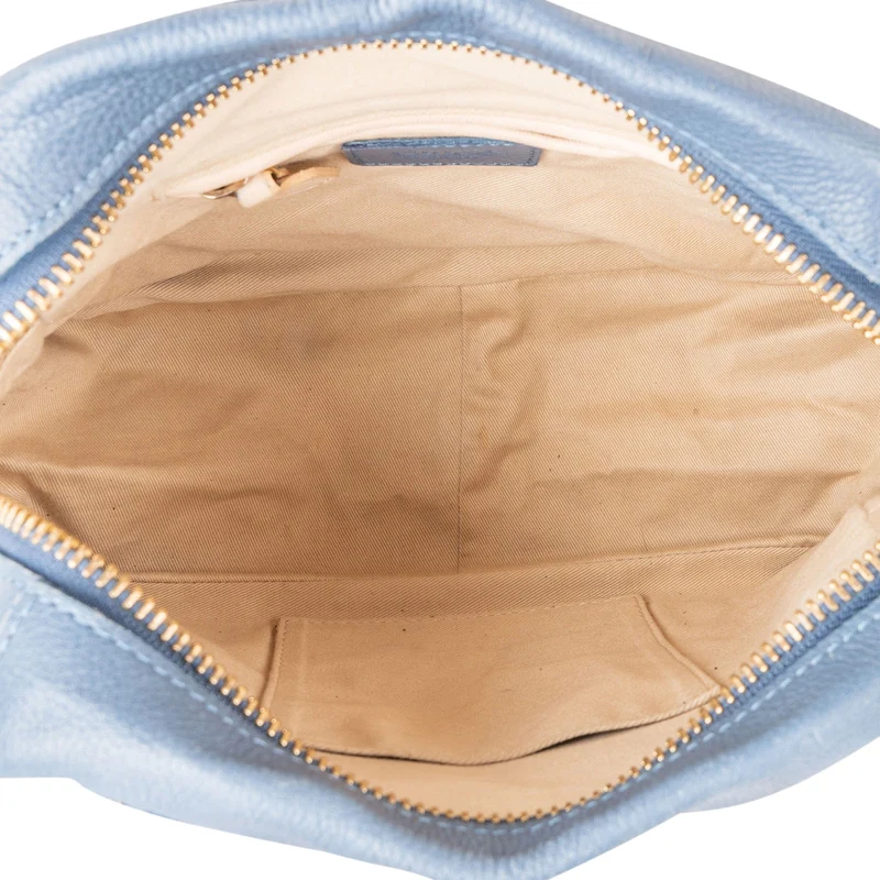 Chloé Blue Grained Leather Small Paraty Shoulder Handbag