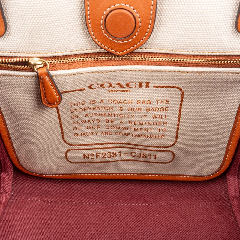 Coach Beige Canvas Embroidered Horse Carriage Reese Tote 28 Handbag