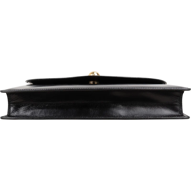 Celine Vintage Calfskin Box Circle Emblem Flap Crossbody Bag