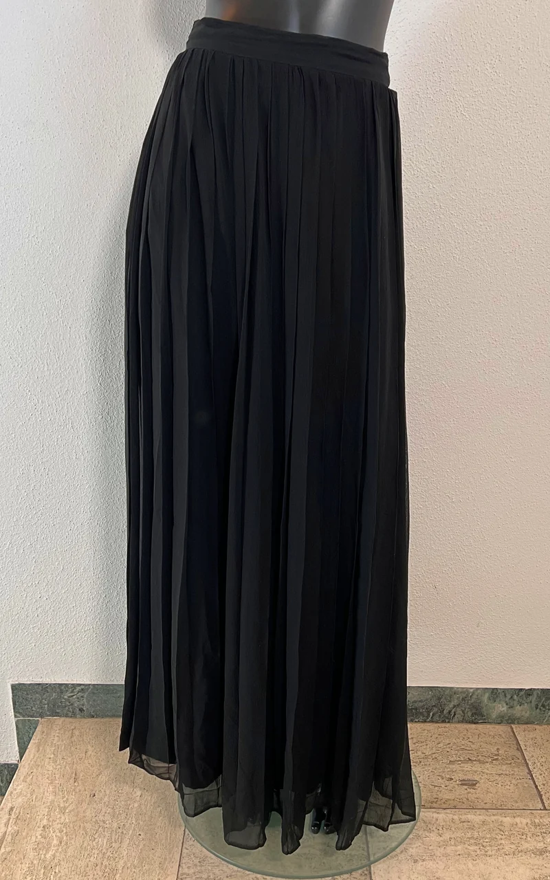 Vintage Pleated Maxi Silk Skirt