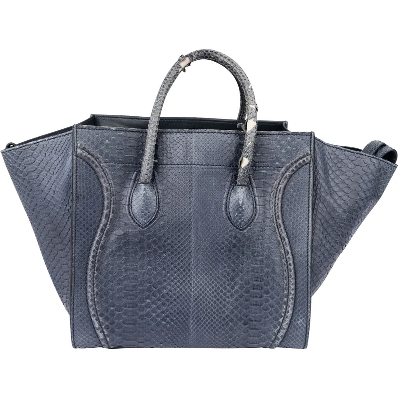 Celine Bleu Python Leather Phantom Handbag