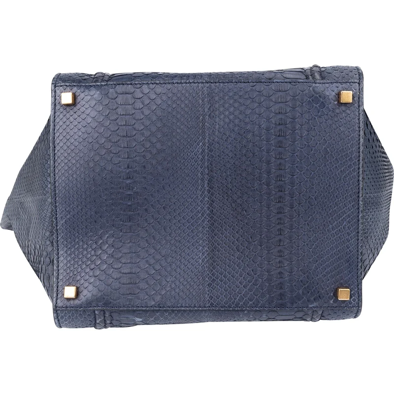Celine Bleu Python Leather Phantom Handbag