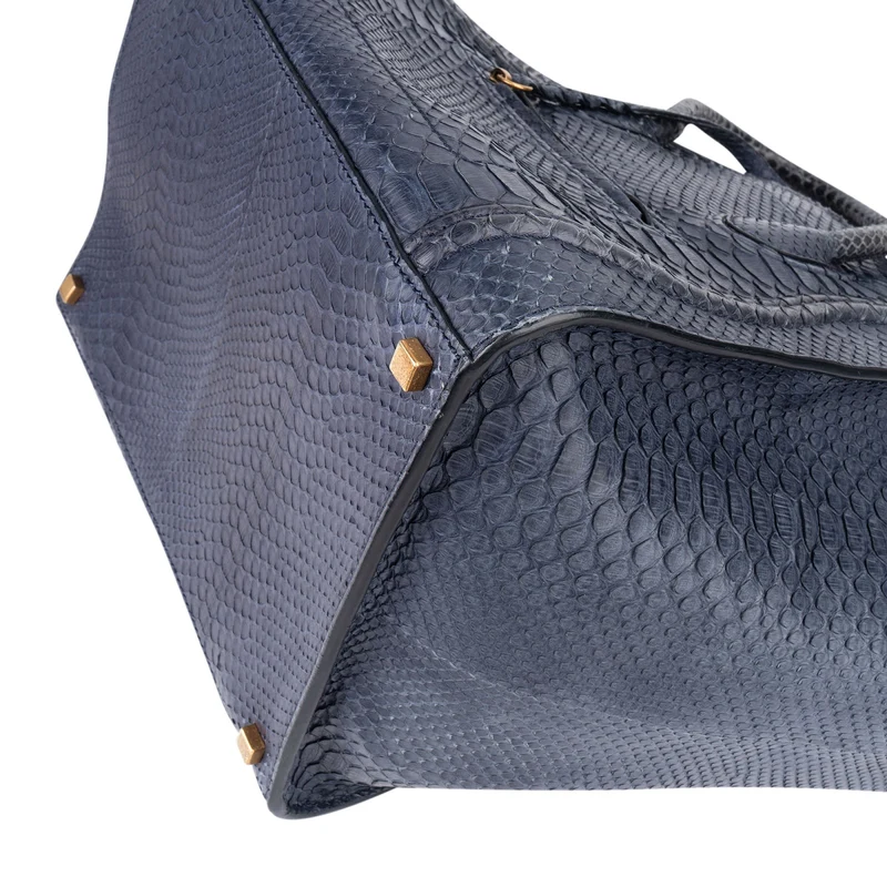 Celine Bleu Python Leather Phantom Handbag