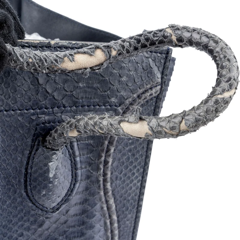 Celine Bleu Python Leather Phantom Handbag