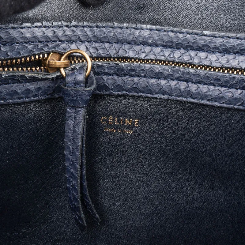 Celine Bleu Python Leather Phantom Handbag