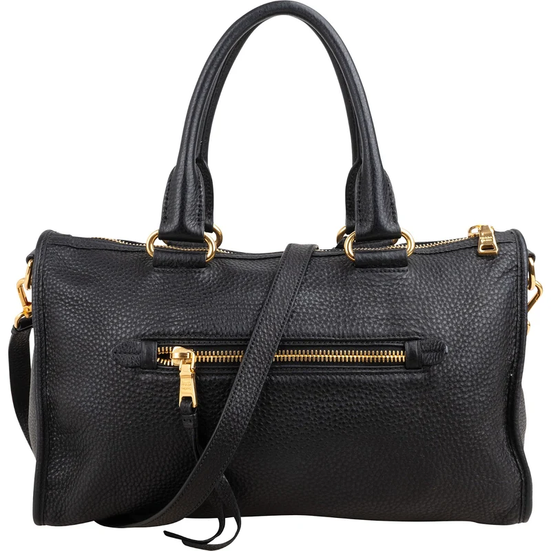 Prada Black Grained Vitello Daino Leather City Handbag