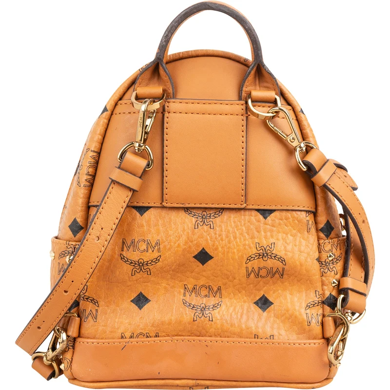 MCM Monogram Visetos Stark Studded Mini Backpack