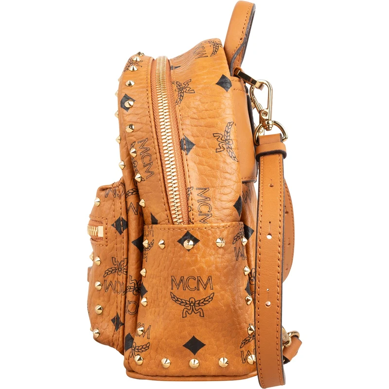 MCM Monogram Visetos Stark Studded Mini Backpack