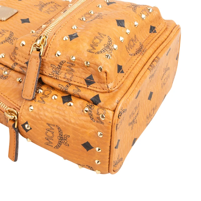 MCM Monogram Visetos Stark Studded Mini Backpack
