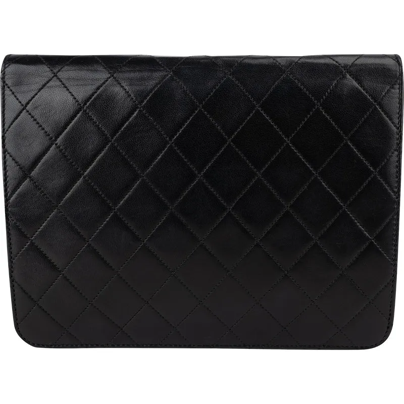 Chanel Quilted Lambskin CC Single Flap Shoulder Bag