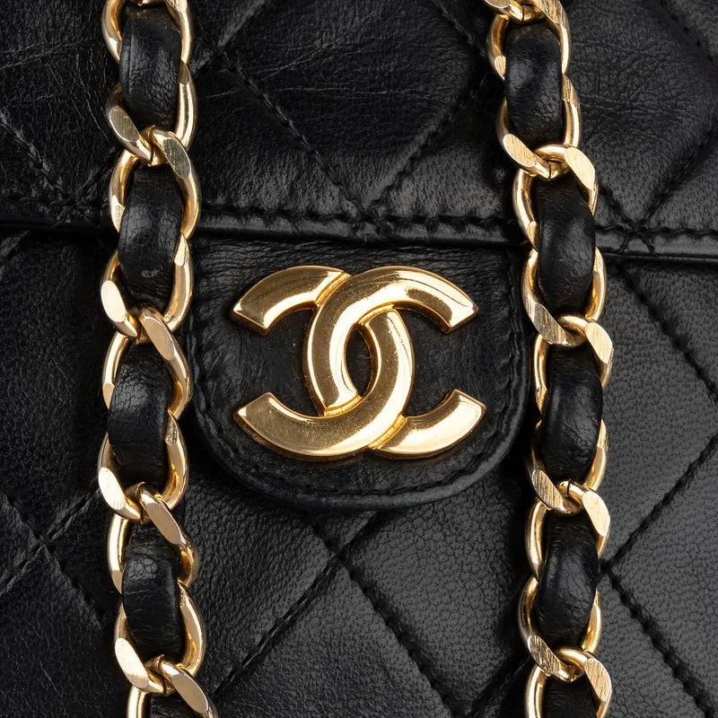 Chanel Quilted Lambskin CC Single Flap Shoulder Bag