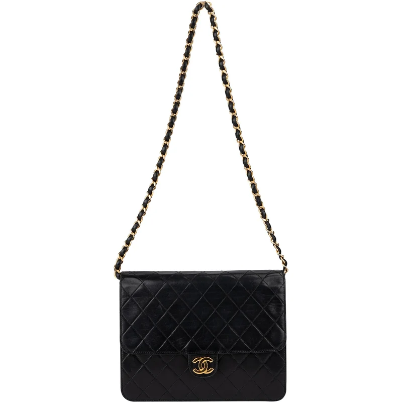 Chanel Quilted Lambskin CC Single Flap Shoulder Bag