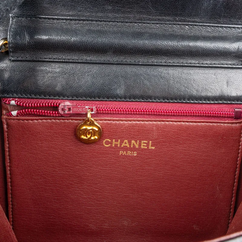 Chanel Quilted Lambskin CC Single Flap Shoulder Bag